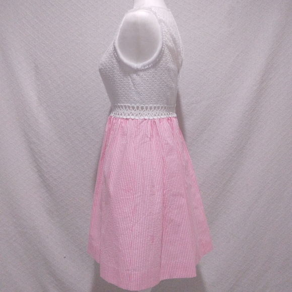 Lilly Pulitzer Alivia Havana Pink Yarn Dye Seersucker Dress with Pockets - Picture 4 of 12